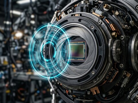 High precision camera sensor with holographic diagnostic overlay