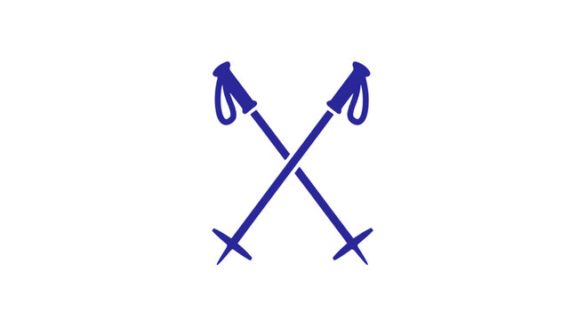 Crossed Tridents Blue Simple Logo Icon.