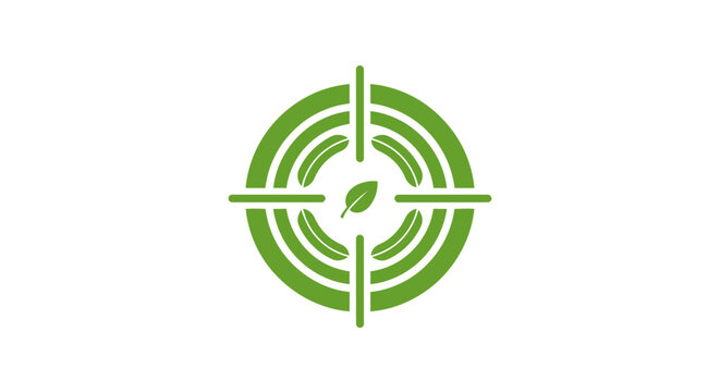 Green Target with Leaf Design Logo.