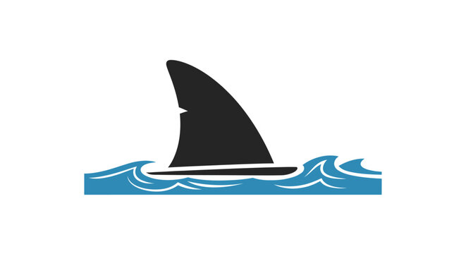 Shark fin in the ocean water.