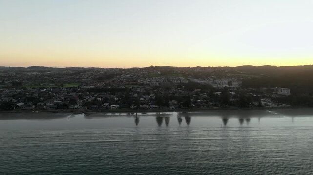 Orewa Beach Sunset Toward Land