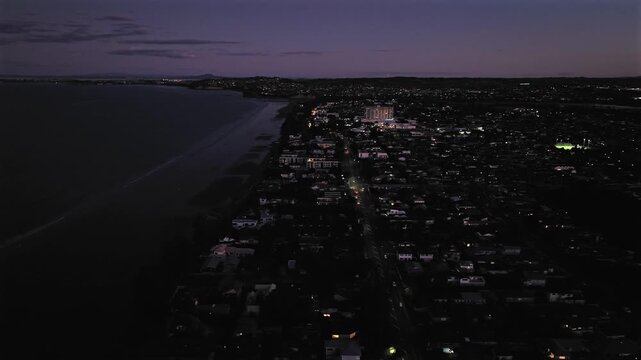 Orewa Sunset Night Aerial 1