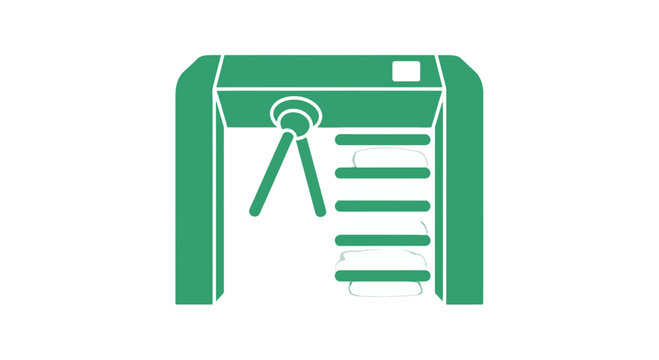 Green Icon of Printer Device Illustration.