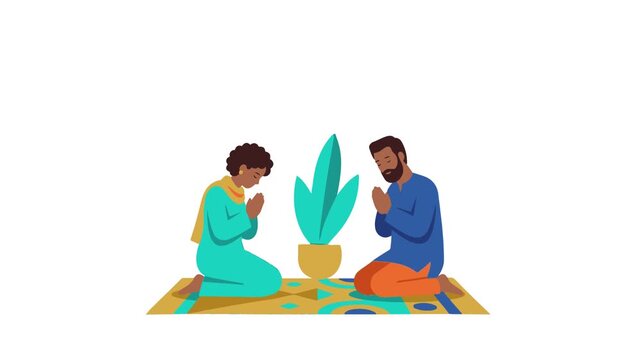 human religious pray together and hope flat design character video motion suitable to your brand, display, template, mascot, comic, cartoon, marketing, business, and more