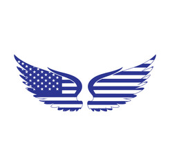 Obraz premium American flag design wings with stars and stripes pattern symbol of freedom and patriotism