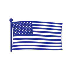 Obraz premium American flag waving on a pole national symbol of United States of America