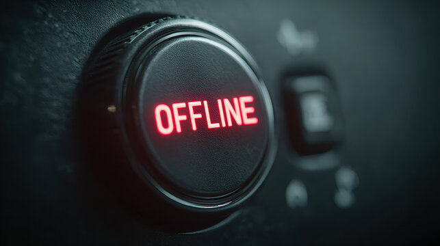 Offline button indicator red light control
