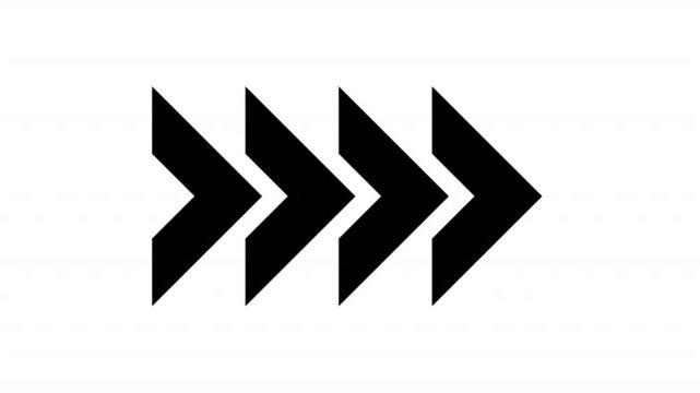 Arrow icon sign animation on transparent background, Loop arrow right direction animated with alpha channel.