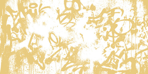 Yellow graffiti spray paint texture on a white background abstract grunge background paint splatter street art brush stroke hint of color modern art artistic background urban art graffiti © plustration