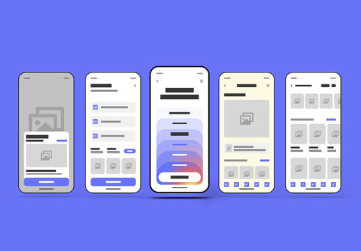 Mobile App UI UX Wireframe Template Layout