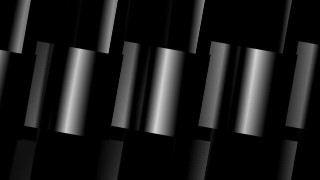 Abstract Black White Rotating Panels Motion Background Geometric Metallic Tech Loop 4K Animation
