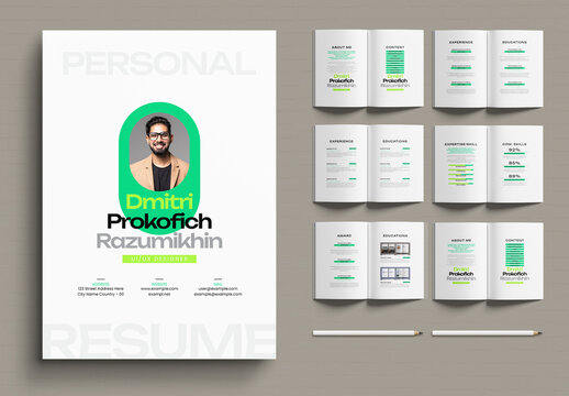 Modern Resume Booklet CV Portfolio Template