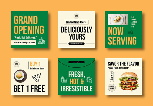 Restaurant Food Social Media Post Template Design