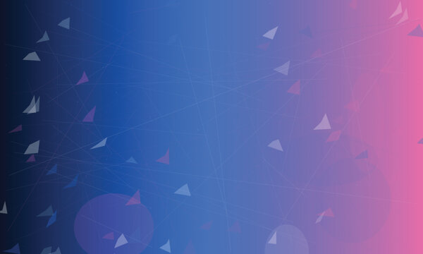 Abstract blue and pink gradient background, with geometric lines, and triangles