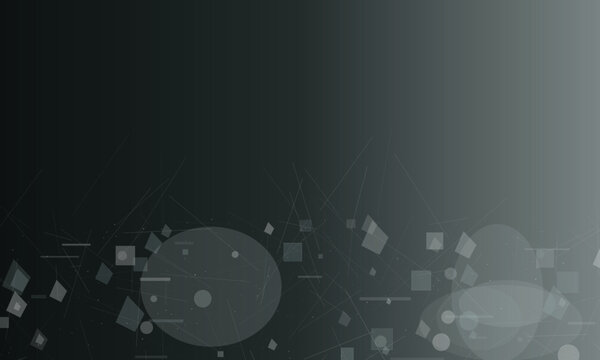 Abstract geometric shapes and lines on dark gradient background, squares