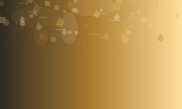 Golden gradient background, with scattered geometric, shapes and thin, lines abstract