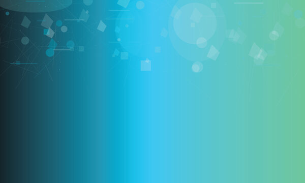 Abstract geometric shapes and lines on a gradient blue-green background