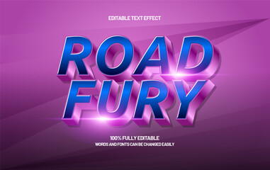 Fototapeta premium Road Fury Editable Text Effect - Fast Dynamic Typography for Racing and Action Design