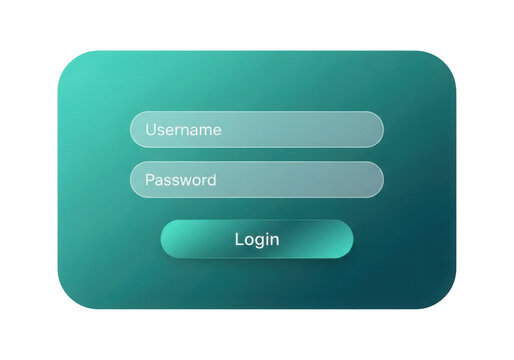 Modern stylized login form interface with user credentials input fields