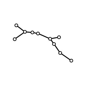 minimalist chemical structure diagram of hydrocarbon chain isolated on white