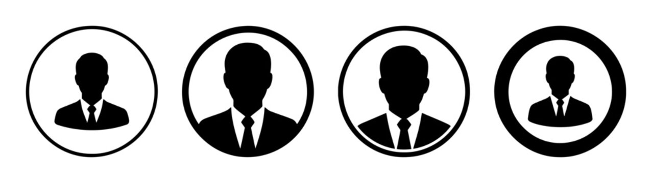 Business avatars vector set, professional profile icons, user account images, employee portraits design