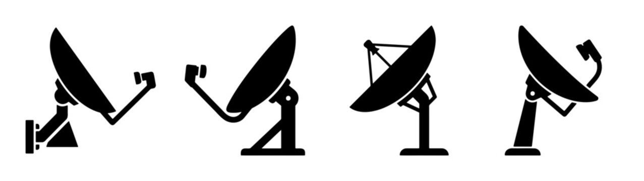 Satellite dish antenna vector illustration for telecommunications and broadcast technology design needs