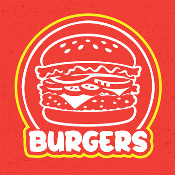 Burger Negative Style Logo Design