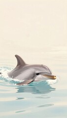 Naklejka premium Dolphin Emerging from Water
