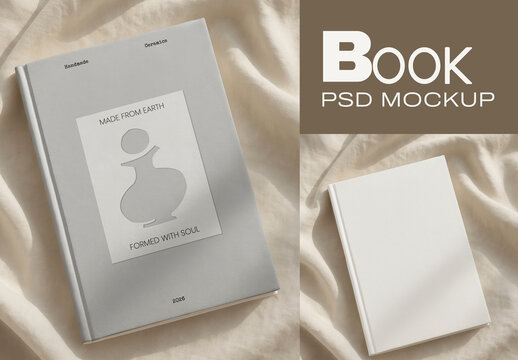 Elegant Book Cover Mockup Design PSD