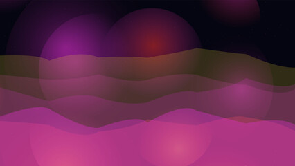 Fototapeta premium Vibrant Pink Orange Gradient Abstract Wave Layers