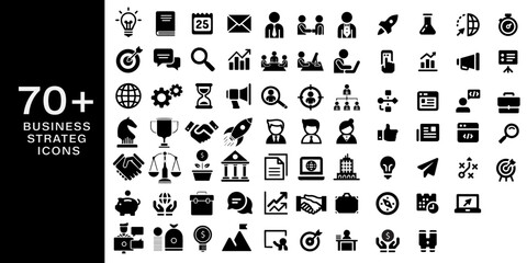 Obraz premium Buiness Strateg Icon set Collection