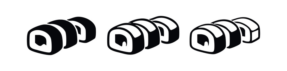Sushi Maki Rolls Vector Icon Set - Japanese Cuisine Symbol © liubomir118809