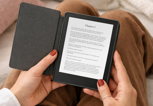 Digital Reading Device Mockup Cozy Vibes PSD