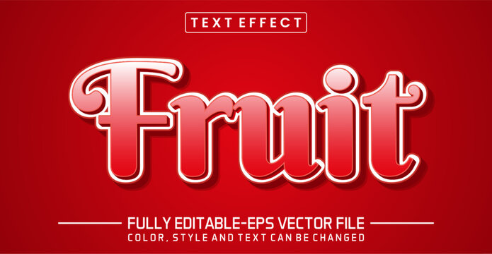 Fruit Red Glossy Text Effect, Fully Editable EPS Vector Style