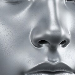 Obraz premium Close-up of metallic human face.