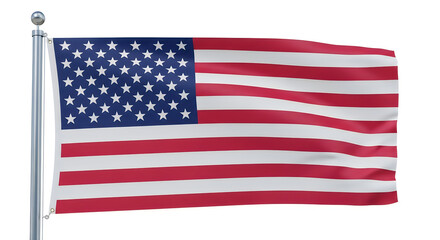 Fototapeta premium American flag waving on silver pole