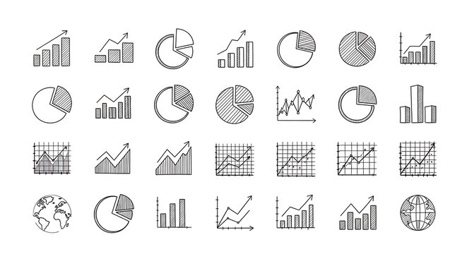 Hand Drawn Business Charts and Graphs Collection bar chart