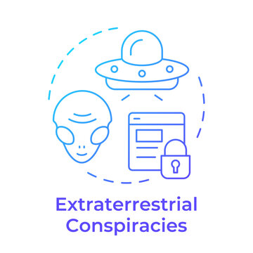 Extraterrestrial conspiracies blue gradient concept icon. Secret information, social media. Round shape line illustration. Abstract idea. Graphic design. Easy to use in article, blog post