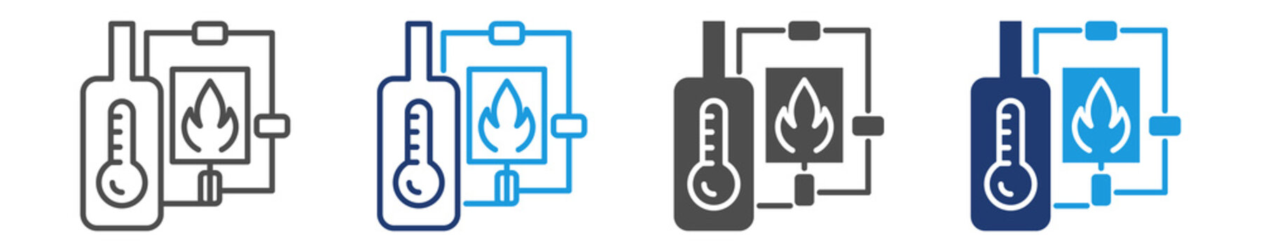 heating icon set multiple style