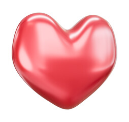 Fototapeta premium Shiny Red Heart Isolated Black Background