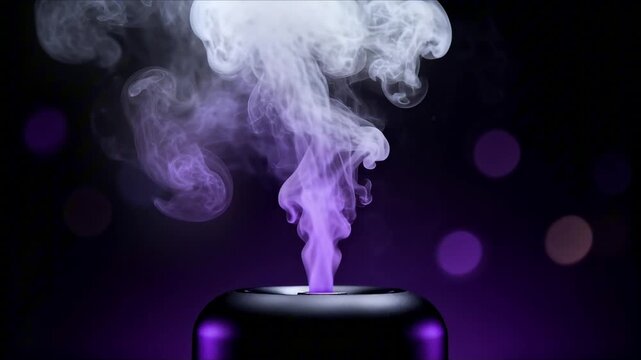 sleep aromatherapy with lavender mist flow from matte black diffuser for a better relaxation atmosphere