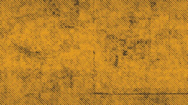 Abstract grunge halftone background with orange and black dots suitable for design elements