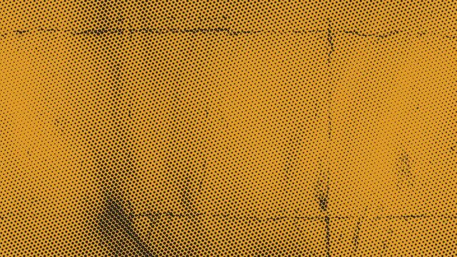 Abstract orange halftone design with subtle grunge elements and geometric composition seamless loop
