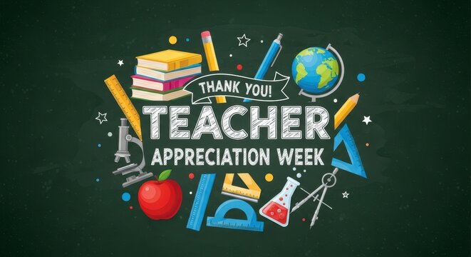 Celebrating educators during teacher appreciation week with colorful school supplies