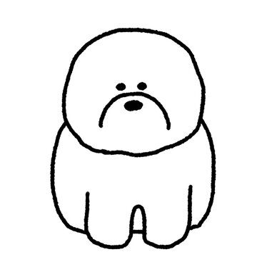 白いもふもふな犬のイラスト