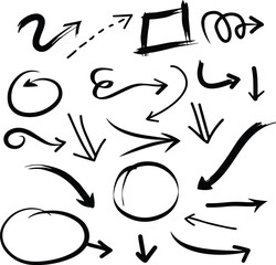 Fototapeta premium Doodle Arrows Icons Vector Direction Set