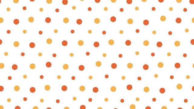 Seamless Orange Yellow Polka Dot Pattern Background Animated Circles Falling Gentle Motion