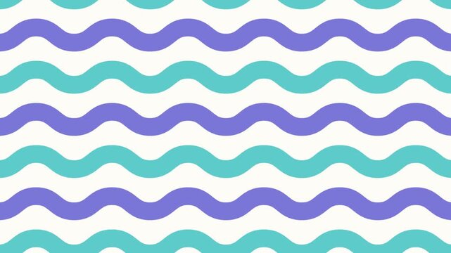 Seamless Wavy Lines Pattern Teal Purple Abstract Background Motion Graphic Loop