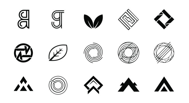 Collection of modern abstract logo designs and symbols