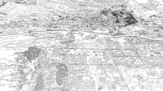 3D looped animation of city - Dushanbe Tajikistan